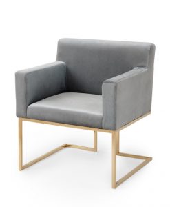Lounge GråGuld Sammet Stol Lounge GråGuld Sammet Stol