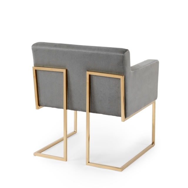Lounge GråGuld Sammet Stol Lounge GråGuld Sammet Stol